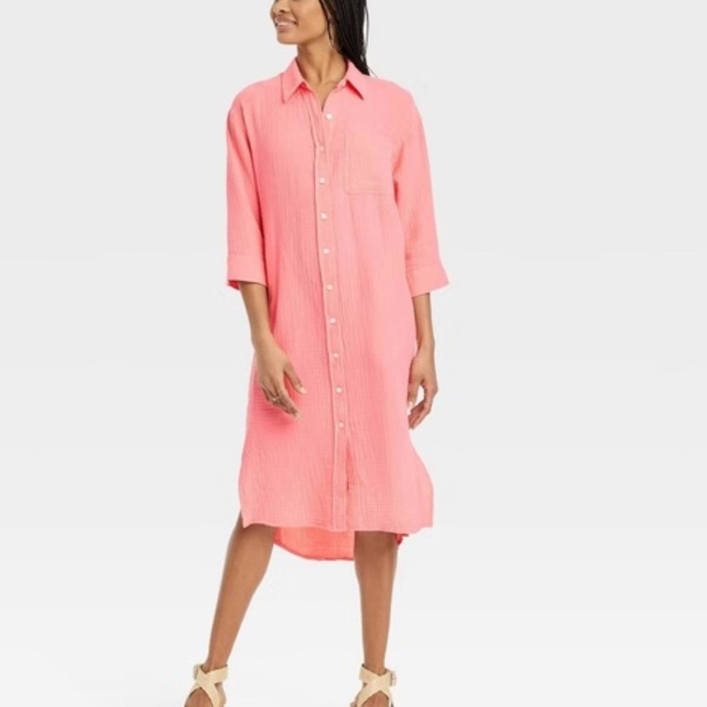 Universal Thread Coral Button-Down dress